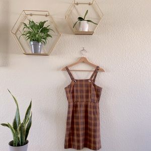 Orange fall plaid dress